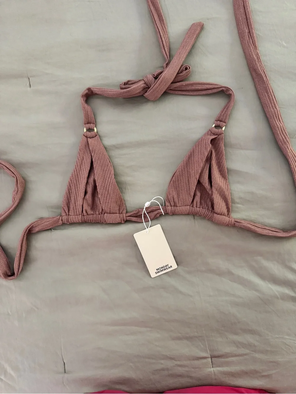 Monday Swimwear Bikini - Mauve Lurex Rib